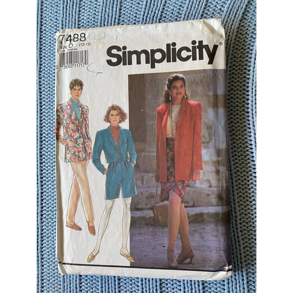 Simplicity 7488 Suit pattern boyfriend blazer